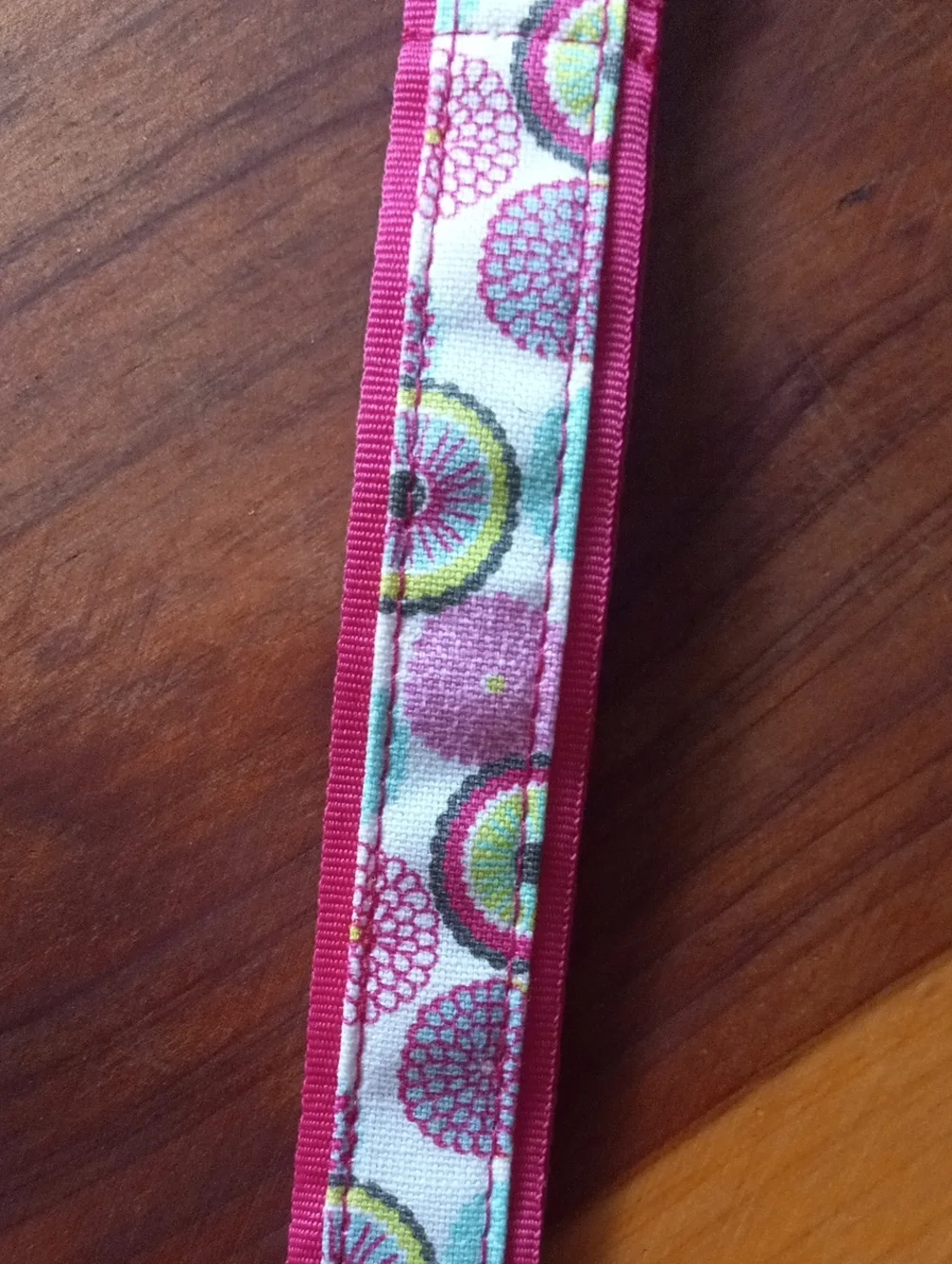 Thirty-One Colorful Pink Patterned Wristlet Key Fob